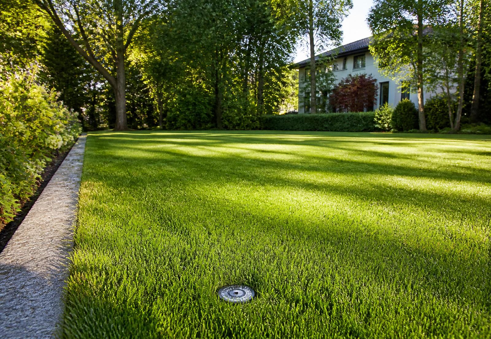 Frisch verlegter Rollrasen bei Ottobrunn im Großraum München